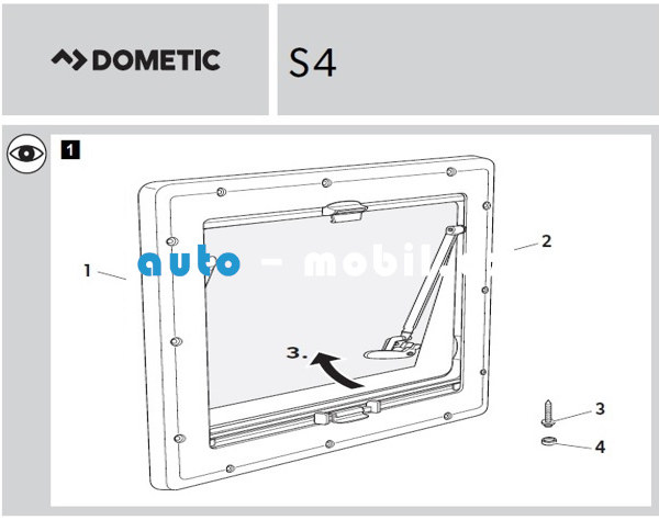 Okno Dometic S4 900×500 vyklápěcí